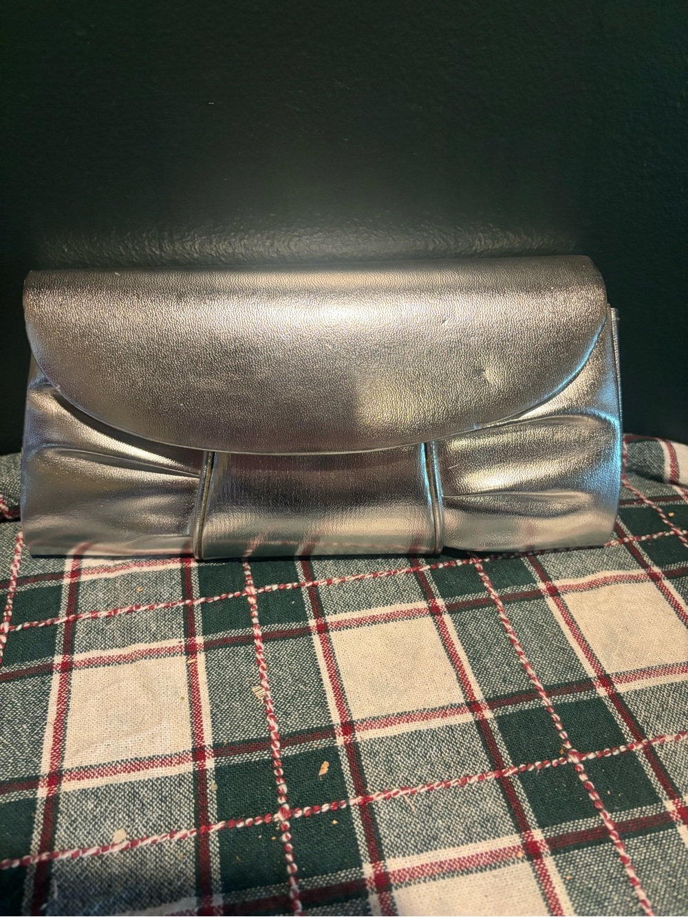 Metallic Silver Women's Clutch Handbag